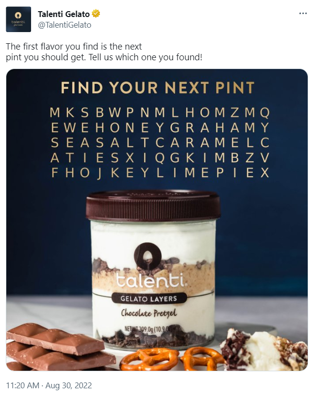 Talenti Gelato冰淇淋找到你的下一个品脱推特帖子